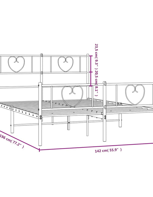 Încărcați imaginea în vizualizatorul Galerie, Cadru pat metalic cu tăblie de cap/picioare, negru, 135x190 cm - Lando
