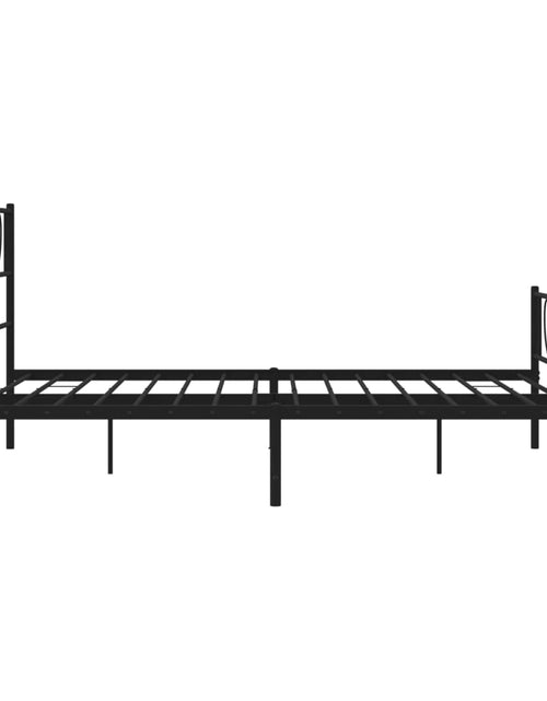 Загрузите изображение в средство просмотра галереи, Cadru pat metalic cu tăblie de cap/picioare, negru, 150x200 cm - Lando
