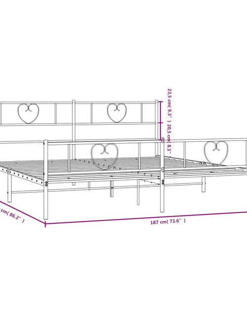 Încărcați imaginea în vizualizatorul Galerie, Cadru pat metalic cu tăblii de cap/picioare, negru, 183x213 cm - Lando
