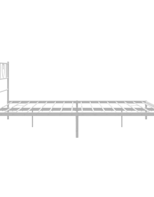 Încărcați imaginea în vizualizatorul Galerie, Cadru de pat metalic cu tăblie, alb, 180x200 cm - Lando
