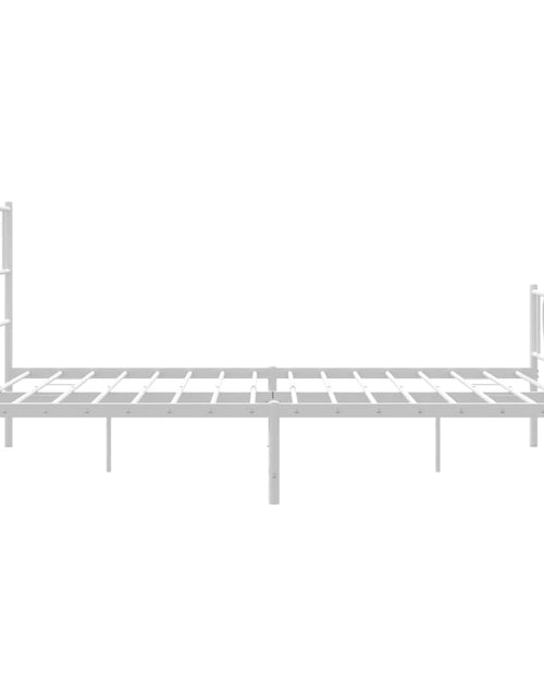 Загрузите изображение в средство просмотра галереи, Cadru de pat metalic cu tăblie, alb, 140x200 cm - Lando
