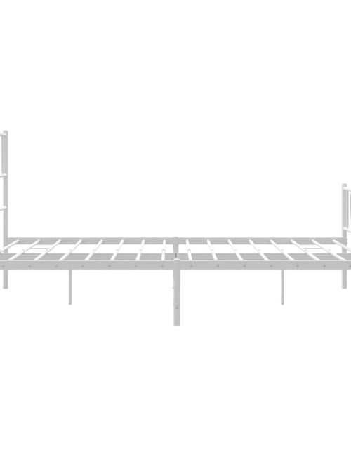 Загрузите изображение в средство просмотра галереи, Cadru de pat metalic cu tăblie, alb, 150x200 cm - Lando
