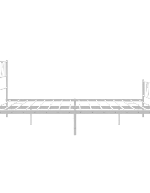 Încărcați imaginea în vizualizatorul Galerie, Cadru de pat metalic cu tăblie de cap/picioare, alb, 183x213 cm - Lando
