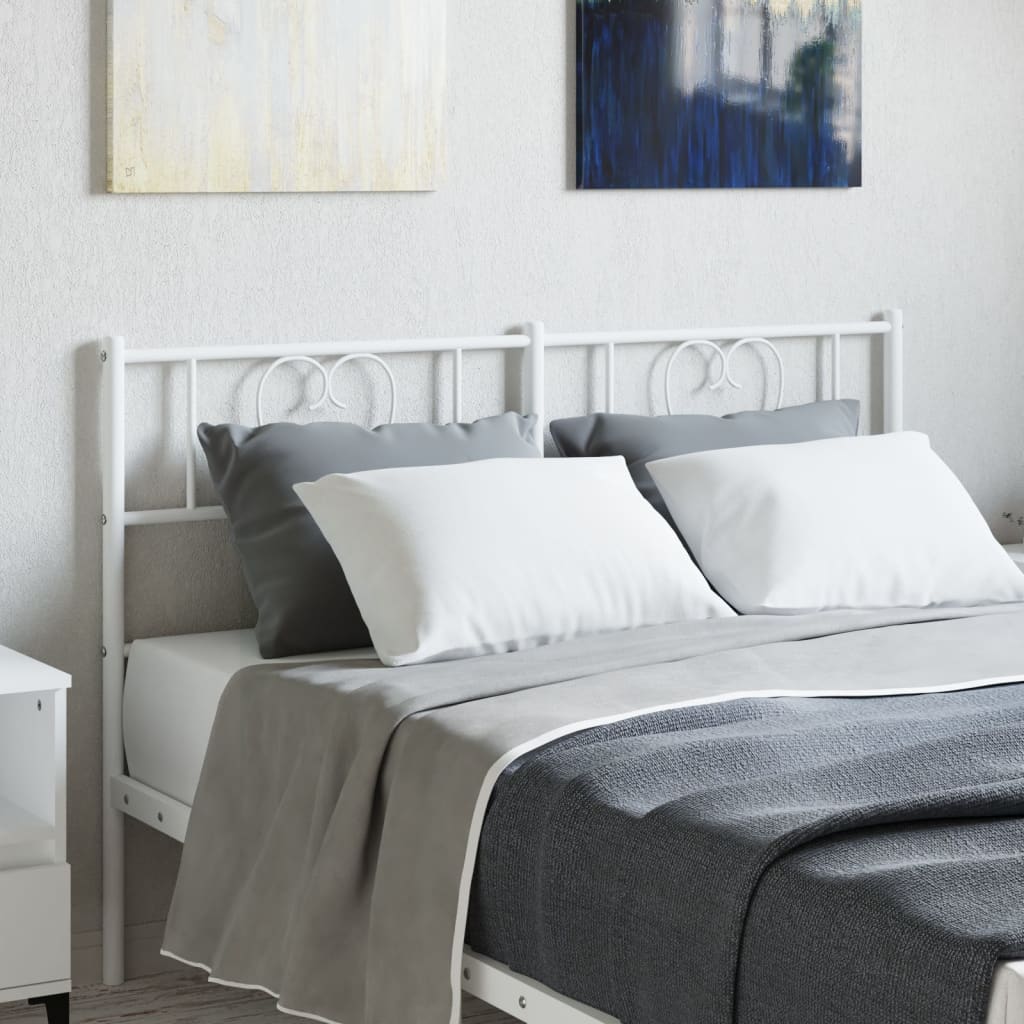Tăblie de pat metalică, alb, 160 cm - Lando
