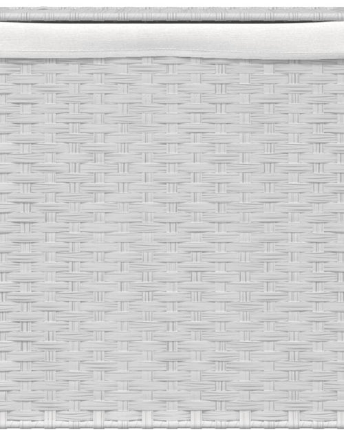 Încărcați imaginea în vizualizatorul Galerie, Coș de rufe cu 2 secțiuni, alb, 53x35x57 cm, poliratan - Lando
