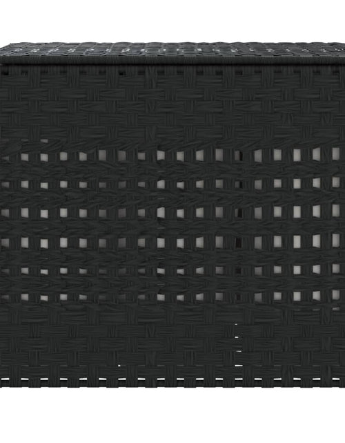Încărcați imaginea în vizualizatorul Galerie, Coș de rufe cu roți, negru, 66x35x60 cm, ratan - Lando
