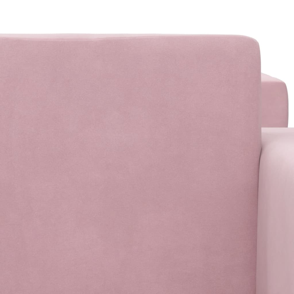 Canapea extensibilă pentru copii cu 2 locuri, roz, pluș moale - Lando
