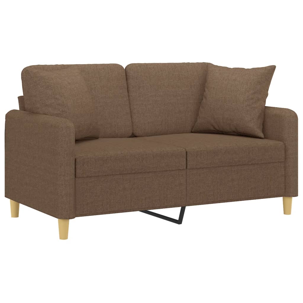 Canapea cu 2 locuri cu pernuțe, maro, 120 cm, textil - Lando