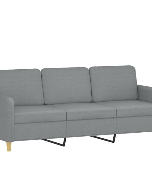 Încărcați imaginea în vizualizatorul Galerie, Canapea cu 3 locuri cu pernuțe, gri deschis, 180 cm, textil - Lando
