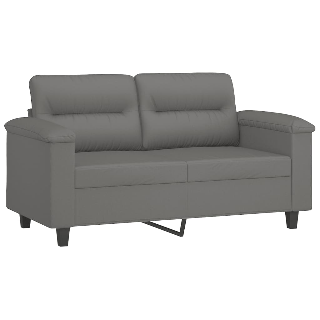 Canapea cu 2 locuri, cu perne, gri, 120 cm, microfibră - Lando