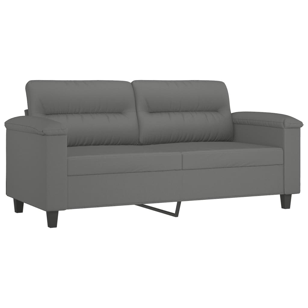 Canapea cu 2 locuri, cu perne, gri, 140 cm, microfibră - Lando