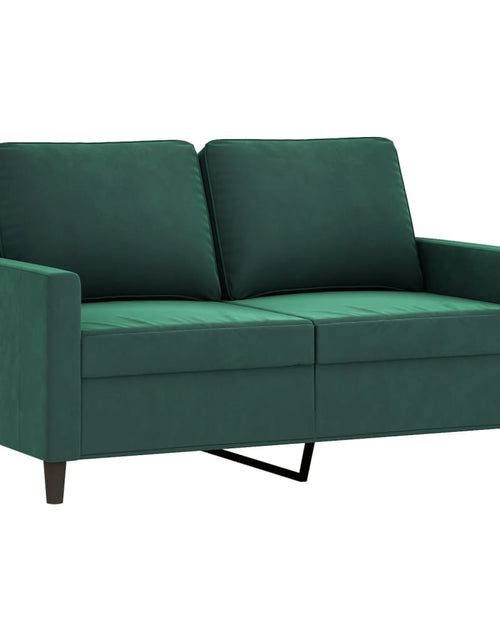 Încărcați imaginea în vizualizatorul Galerie, Set de canapele cu perne, 2 piese, verde închis, catifea - Lando
