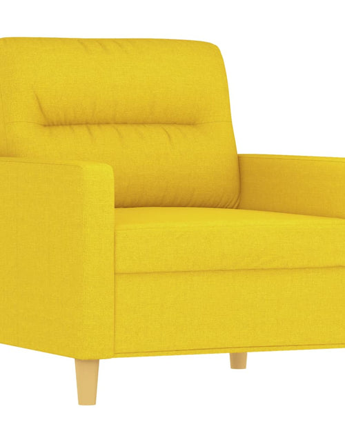 Încărcați imaginea în vizualizatorul Galerie, Set de canapele cu perne, 3 piese, galben deschis, textil Lando - Lando
