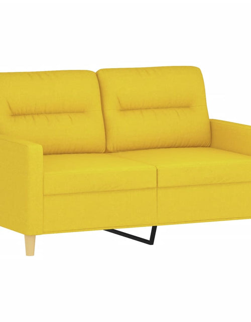 Încărcați imaginea în vizualizatorul Galerie, Set de canapele cu perne, 3 piese, galben deschis, textil Lando - Lando
