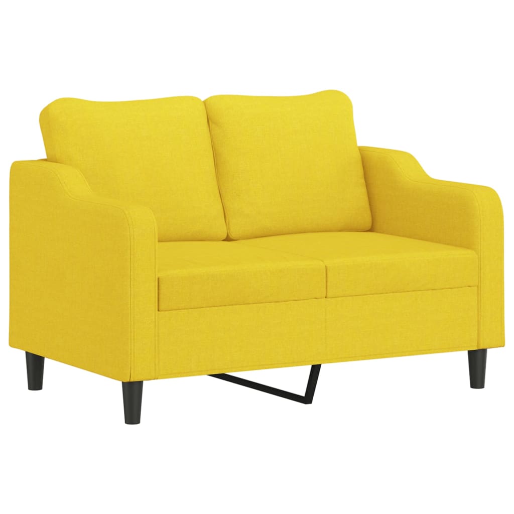 Set de canapele cu perne, 3 piese, galben deschis, textil - Lando