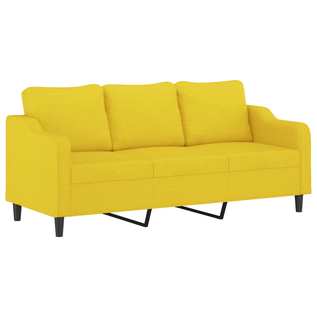 Set de canapele cu perne, 2 piese, galben deschis, textil - Lando