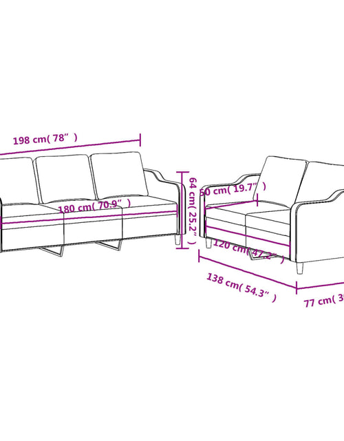 Încărcați imaginea în vizualizatorul Galerie, Set canapea cu perne, 2 piese, roșu vin, material textil - Lando
