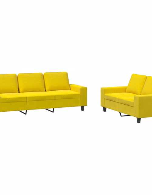 Încărcați imaginea în vizualizatorul Galerie, Set de canapele, 2 piese, galben deschis, textil - Lando

