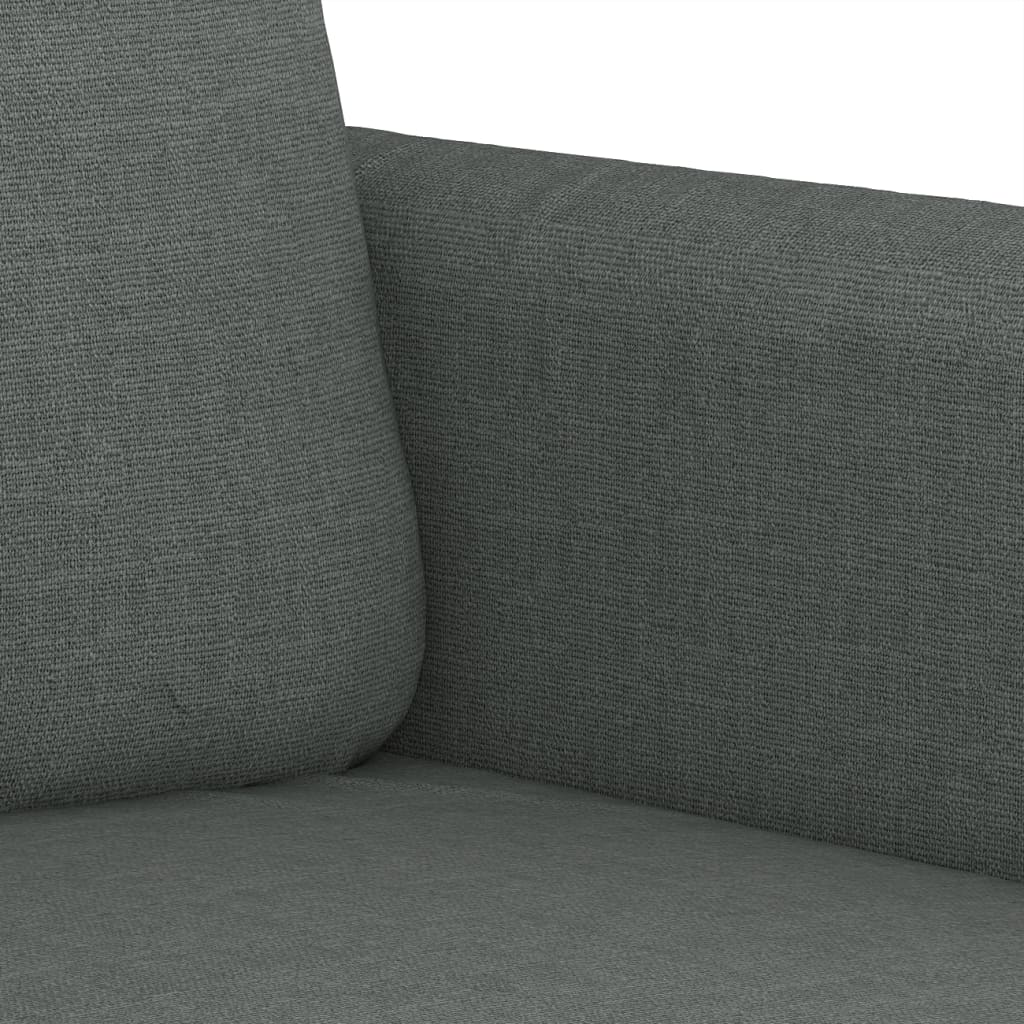 Set de canapele cu perne, 2 piese, gri închis, material textil - Lando