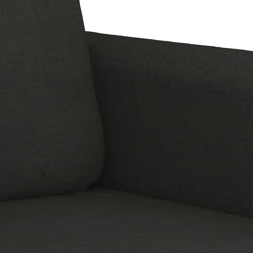 Set de canapele cu perne, 2 piese, negru, textil - Lando