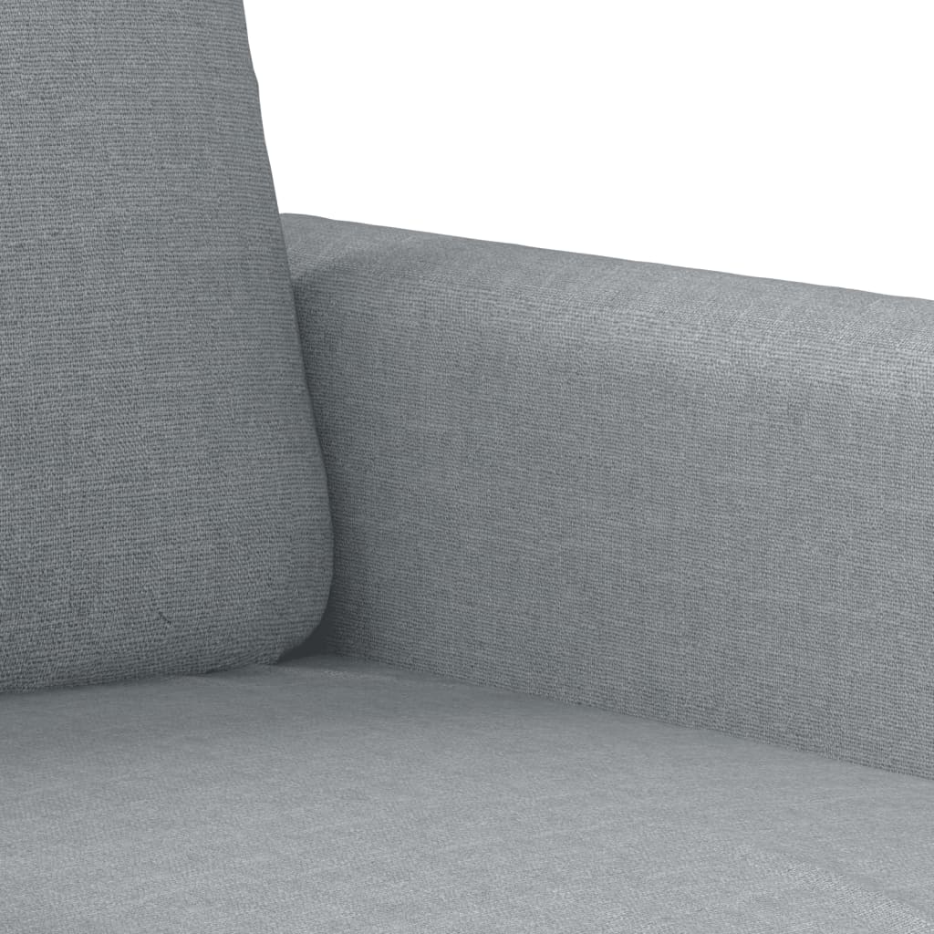 Set de canapele cu perne, 2 piese, gri deschis, material textil - Lando