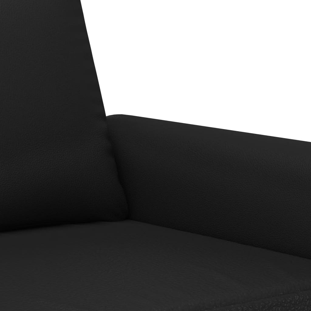 Set de canapele cu perne, 2 piese, negru, piele ecologică - Lando