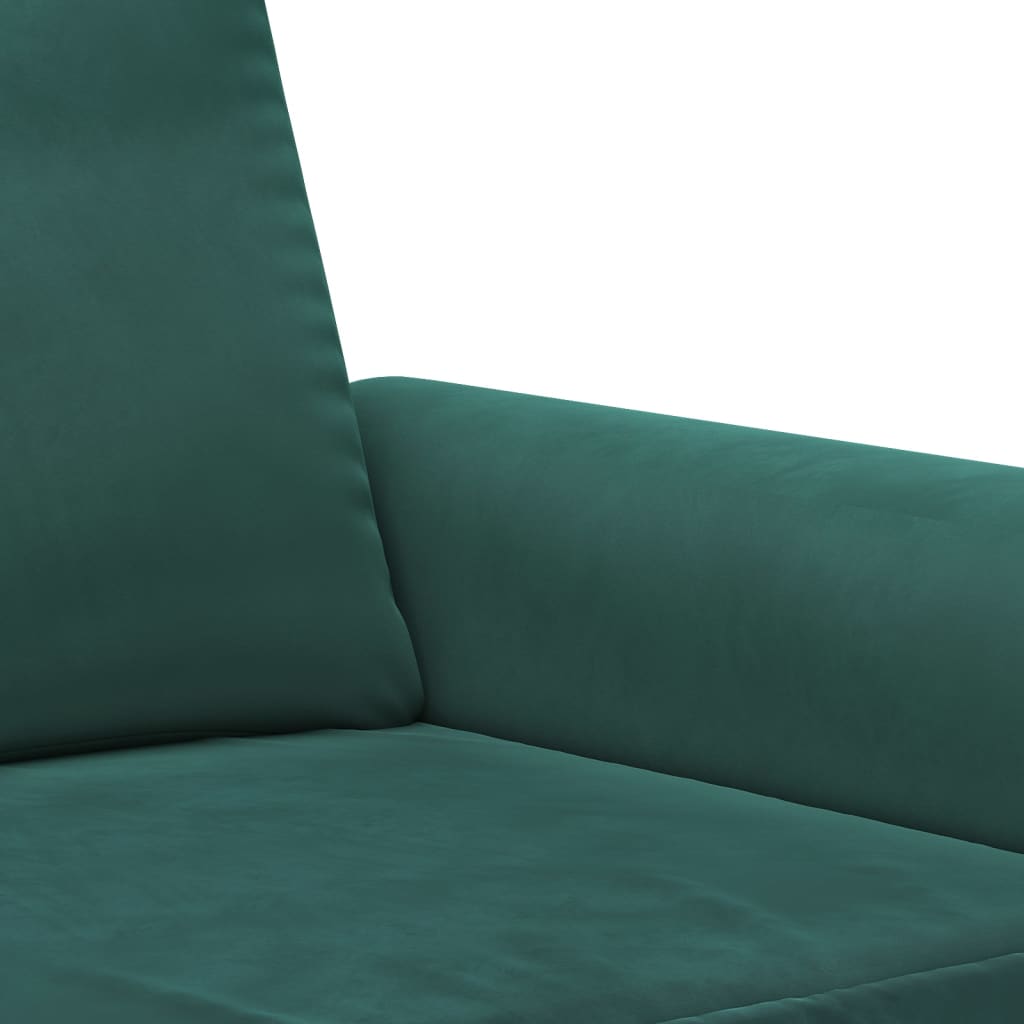Set de canapele cu perne, 2 piese, verde închis, catifea - Lando