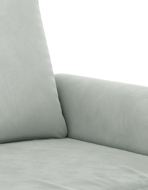 Încărcați imaginea în vizualizatorul Galerie, Set canapea cu perne, 2 piese, gri deschis, catifea - Lando
