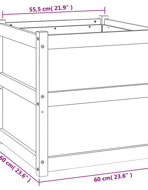 Загрузите изображение в средство просмотра галереи, Jardinieră de grădină, alb, 60x60x60 cm, lemn masiv de pin - Lando
