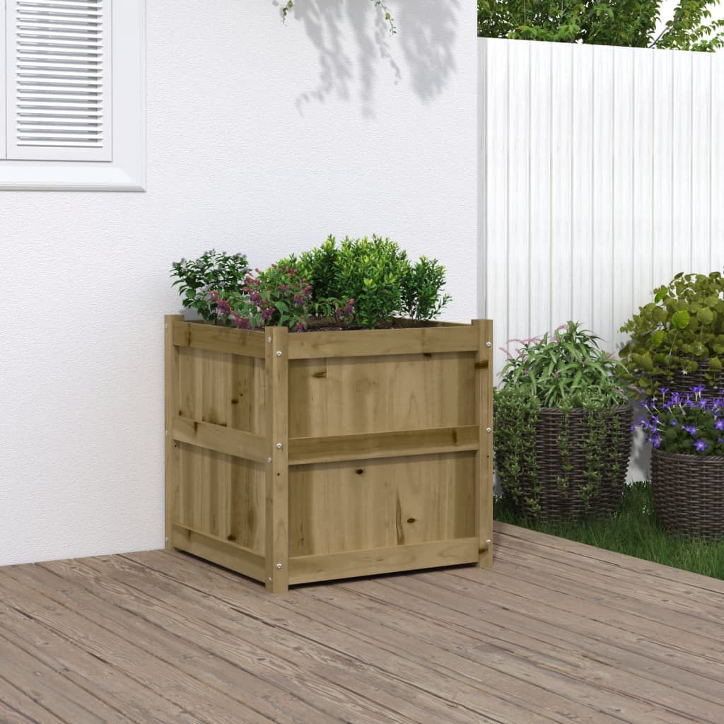 Jardinieră de grădină, 60x60x60 cm, lemn de pin impregnat - Lando