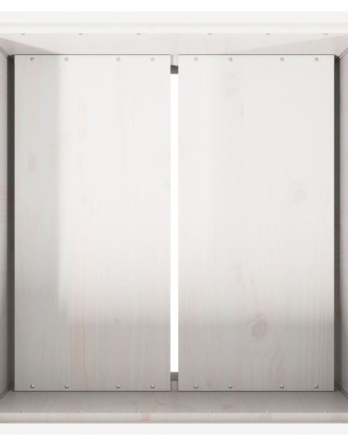 Încărcați imaginea în vizualizatorul Galerie, Jardinieră de grădină, alb, 70x70x70 cm, lemn masiv de pin - Lando
