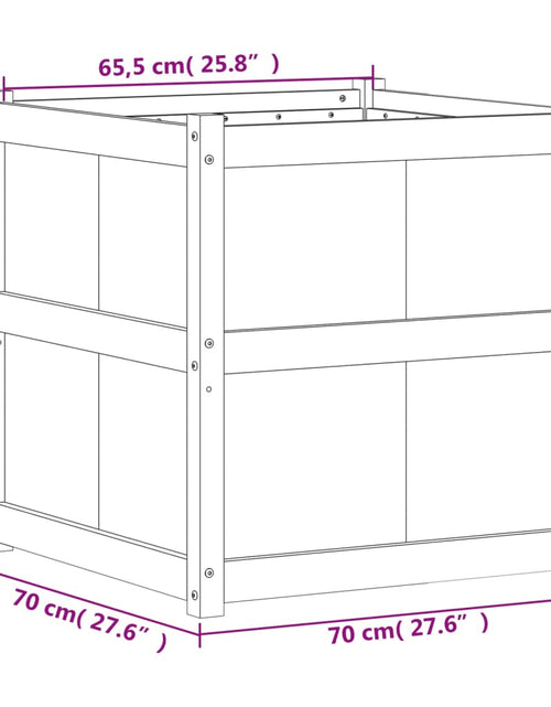 Загрузите изображение в средство просмотра галереи, Jardinieră de grădină, maro ceruit, 70x70x70 cm, lemn masiv pin - Lando

