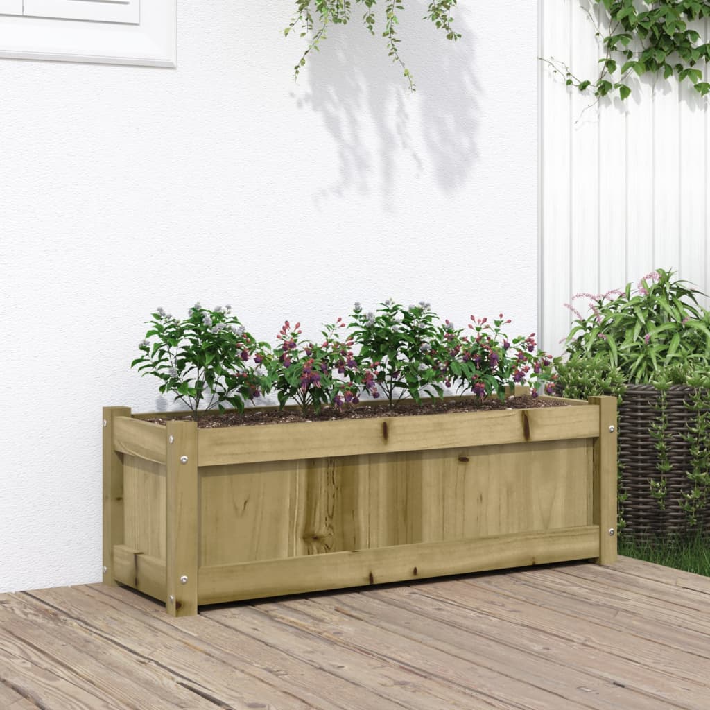 Jardinieră de grădină, 90x31x31 cm, lemn de pin impregnat - Lando