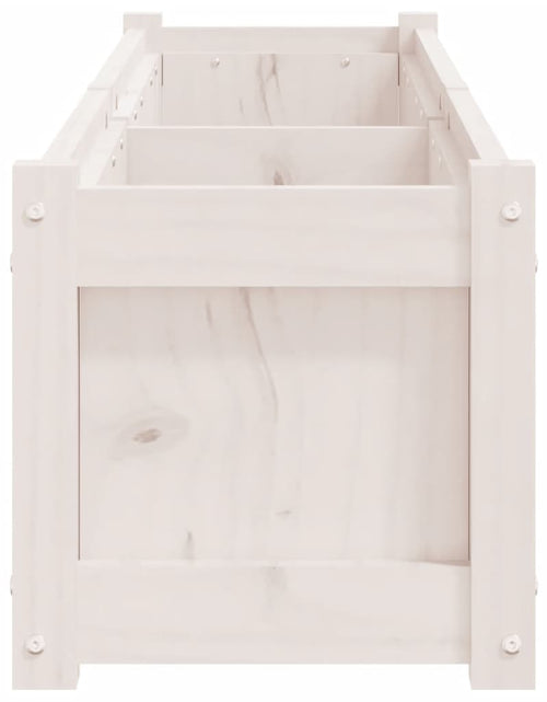 Загрузите изображение в средство просмотра галереи, Jardinieră de grădină, alb, 150x31x31 cm, lemn masiv de pin - Lando
