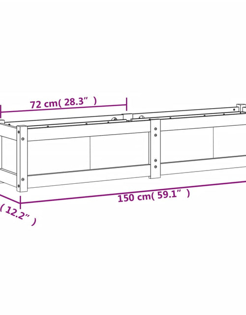 Încărcați imaginea în vizualizatorul Galerie, Jardinieră de grădină, alb, 150x31x31 cm, lemn masiv de pin - Lando
