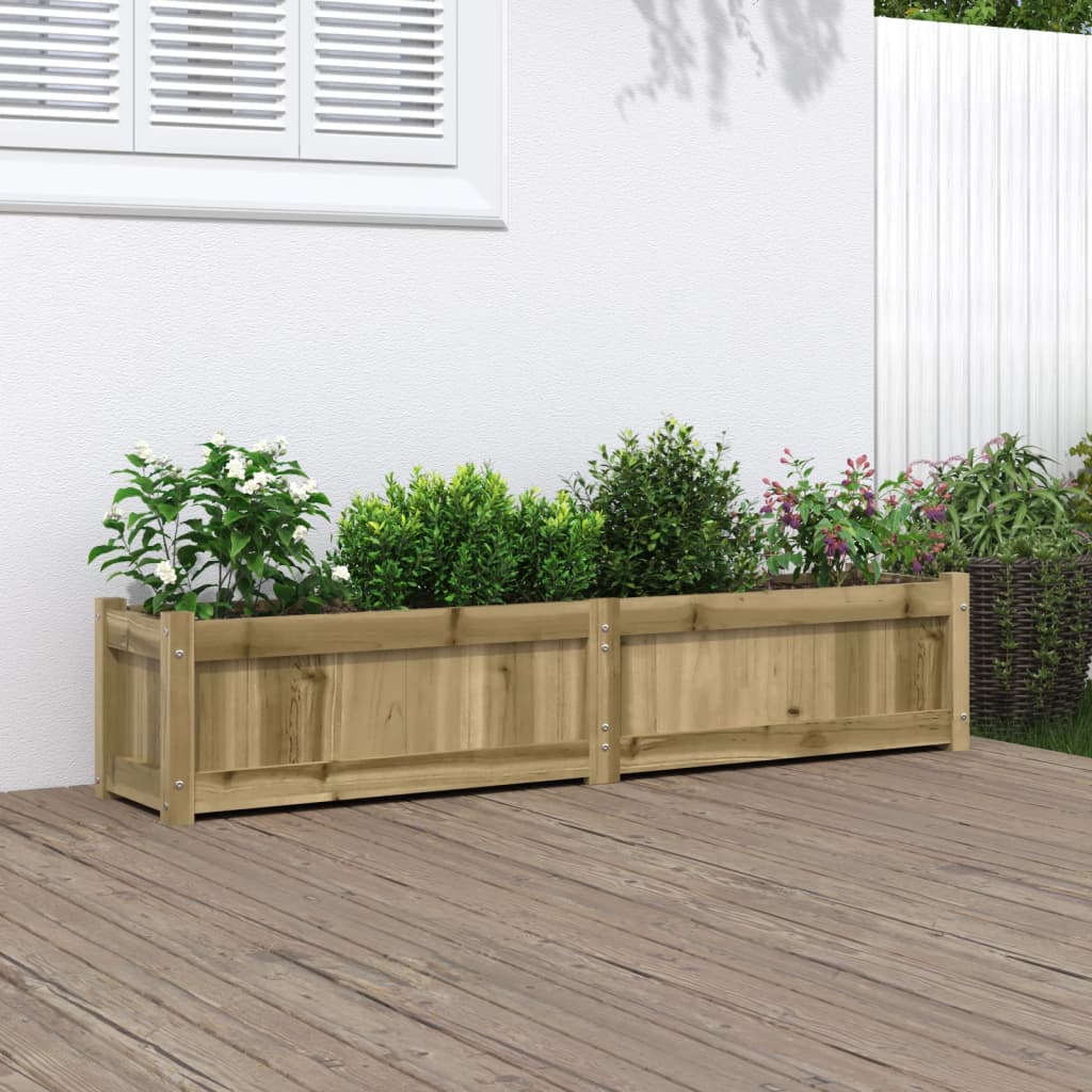 Jardinieră de grădină, 150x31x31 cm, lemn de pin tratat - Lando