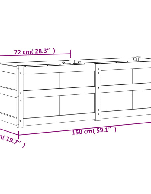 Încărcați imaginea în vizualizatorul Galerie, Jardinieră de grădină, 150x50x50 cm, lemn masiv de pin - Lando
