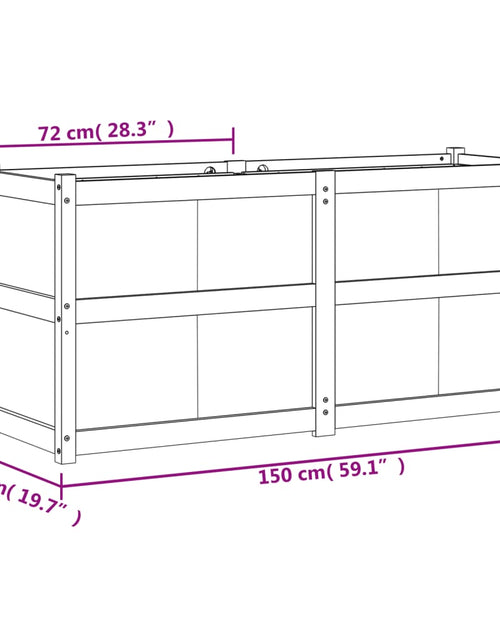 Încărcați imaginea în vizualizatorul Galerie, Jardinieră de grădină, 150x50x70 cm, lemn masiv de pin - Lando
