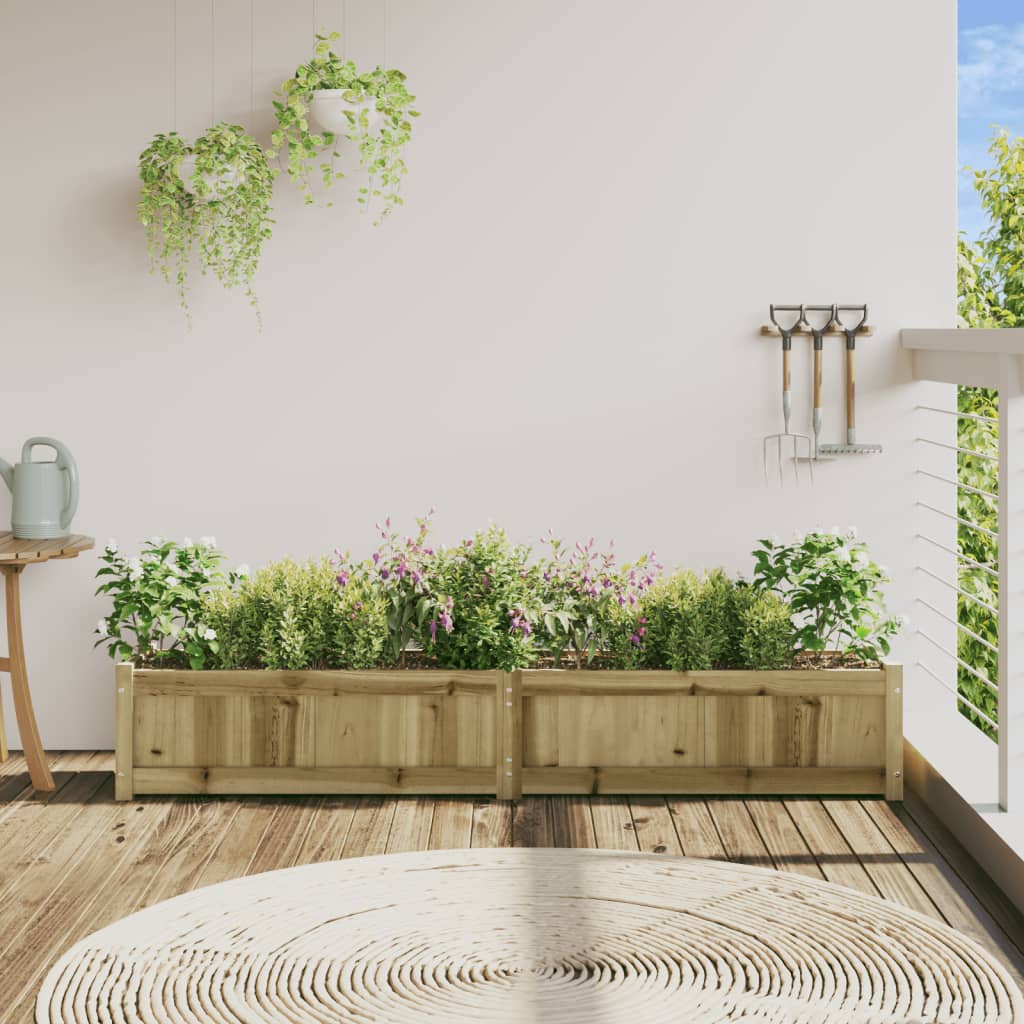 Jardinieră de grădină, 180x31x31 cm, lemn de pin tratat - Lando