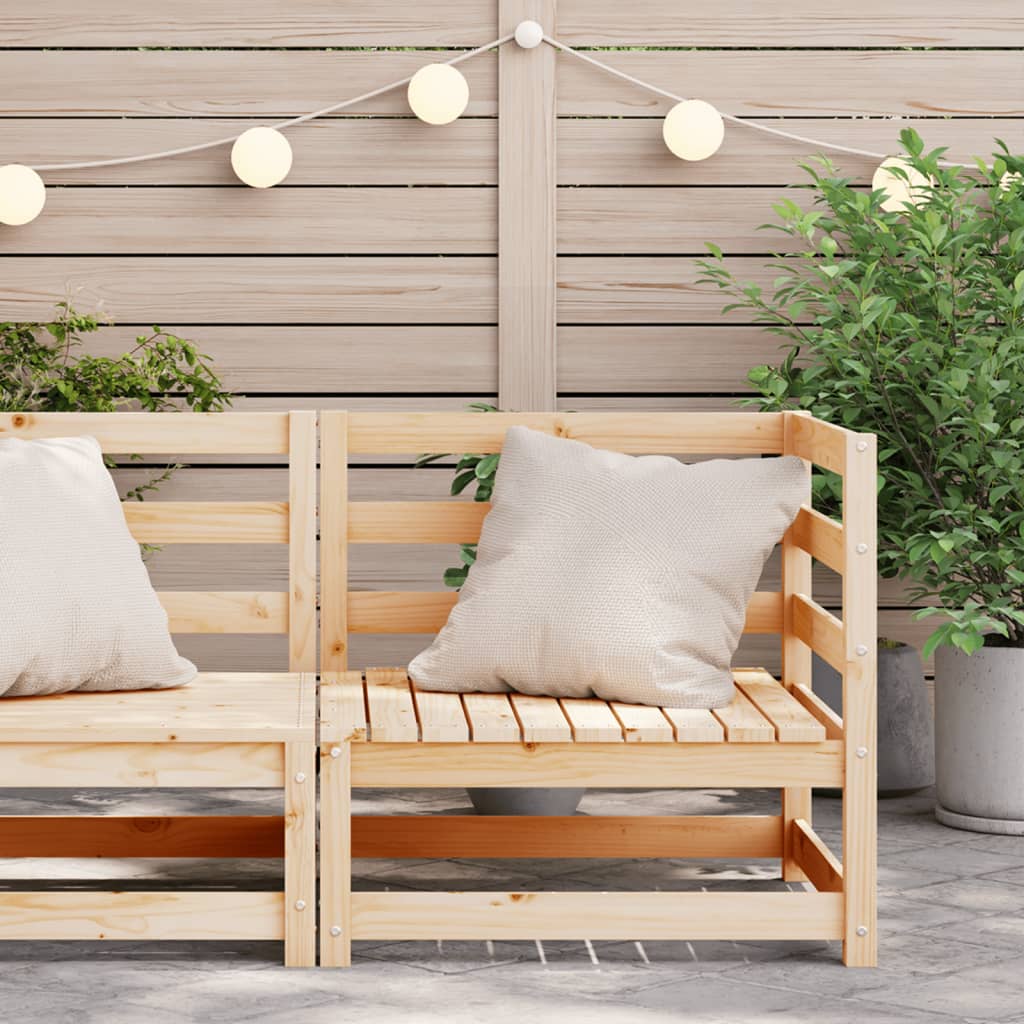 Canapea de colț de grădină, 70x70x67 cm, lemn masiv pin - Lando