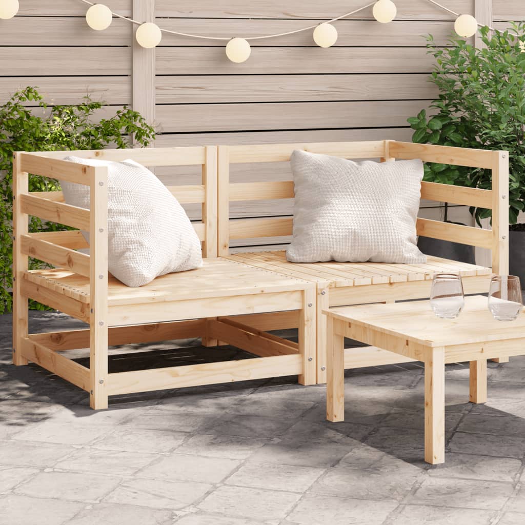 Canapele de colț de grădină, 2 buc., 70x70x67 cm lemn masiv pin - Lando