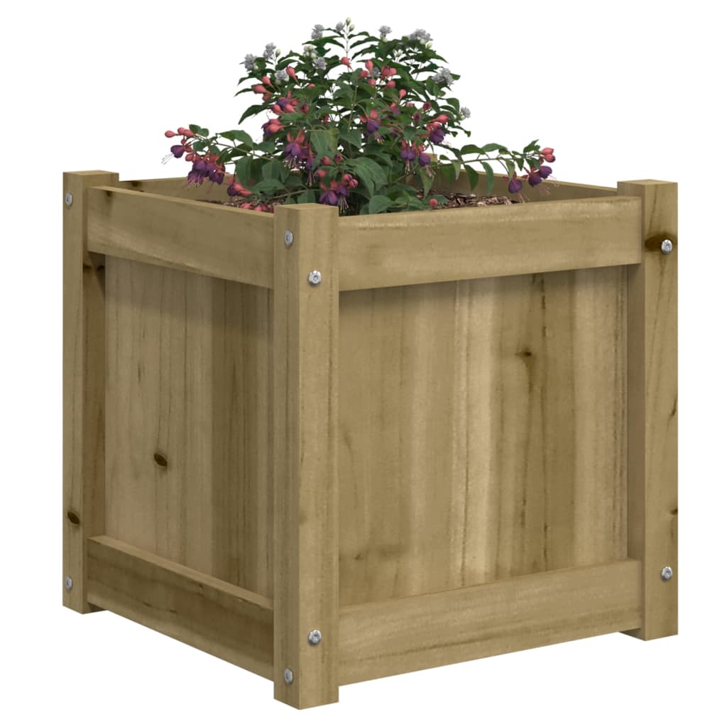 Jardinieră de grădină, 40x40x40 cm, lemn de pin tratat - Lando