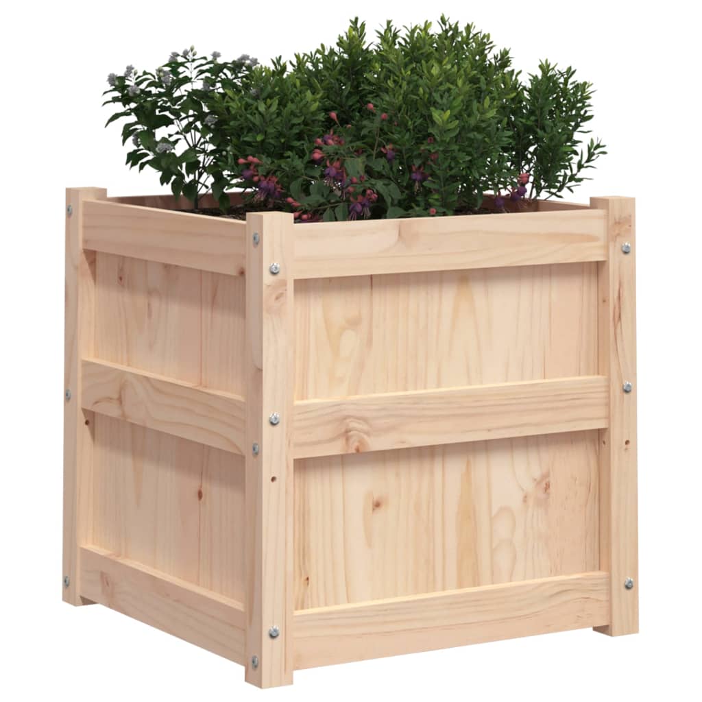 Jardiniere de grădină, 50x50x50 cm, lemn masiv de pin - Lando