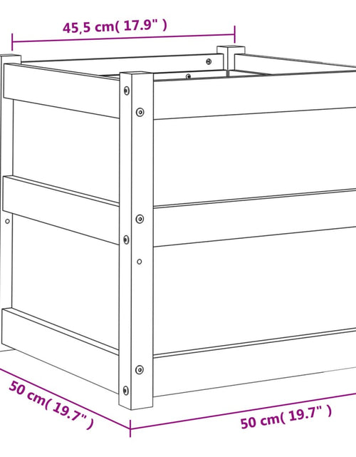 Încărcați imaginea în vizualizatorul Galerie, Jardiniere de grădină, 50x50x50 cm, lemn masiv de pin - Lando
