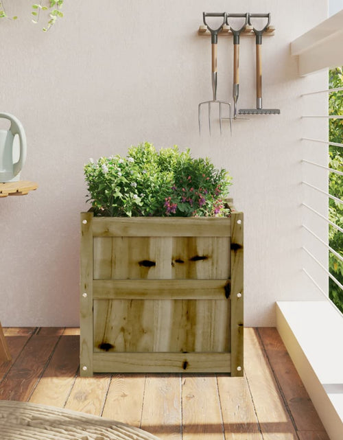 Încărcați imaginea în vizualizatorul Galerie, Jardinieră de grădină, 50x50x50 cm, lemn de pin impregnat - Lando
