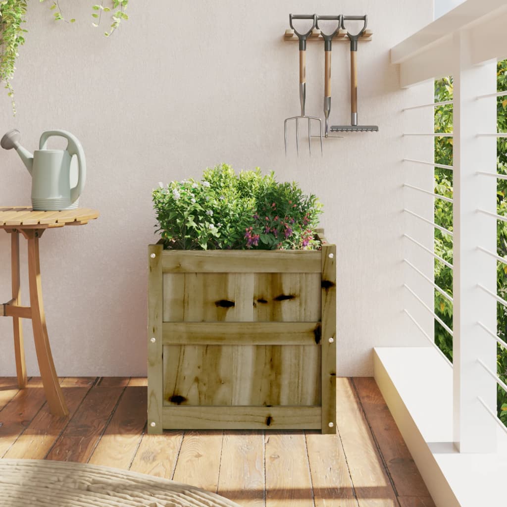 Jardinieră de grădină, 50x50x50 cm, lemn de pin impregnat - Lando
