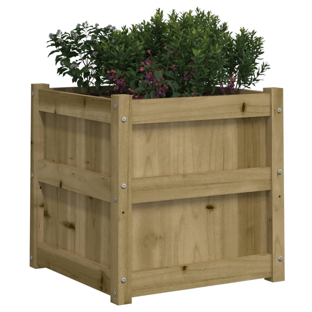 Jardinieră de grădină, 50x50x50 cm, lemn de pin impregnat - Lando