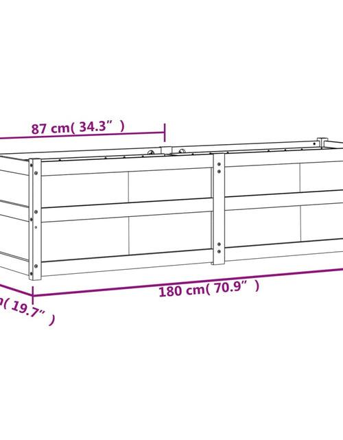 Încărcați imaginea în vizualizatorul Galerie, Jardinieră de grădină, alb, 180x50x50 cm, lemn masiv de pin - Lando
