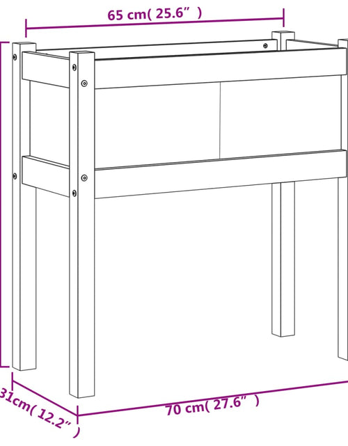 Загрузите изображение в средство просмотра галереи, Jardinier de grădină cu picioare, 70x31x70 cm, lemn pin tratat - Lando
