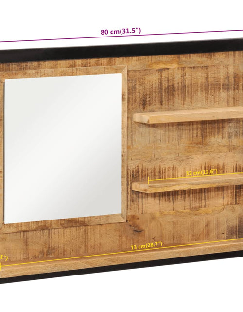 Încărcați imaginea în vizualizatorul Galerie, Oglindă cu rafturi 80x8x55 cm sticlă și lemn masiv de mango - Lando
